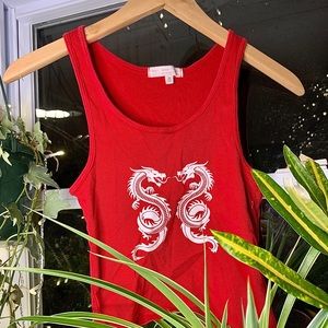 Urban Outfitters Red Dragon Crop Tanktop XS